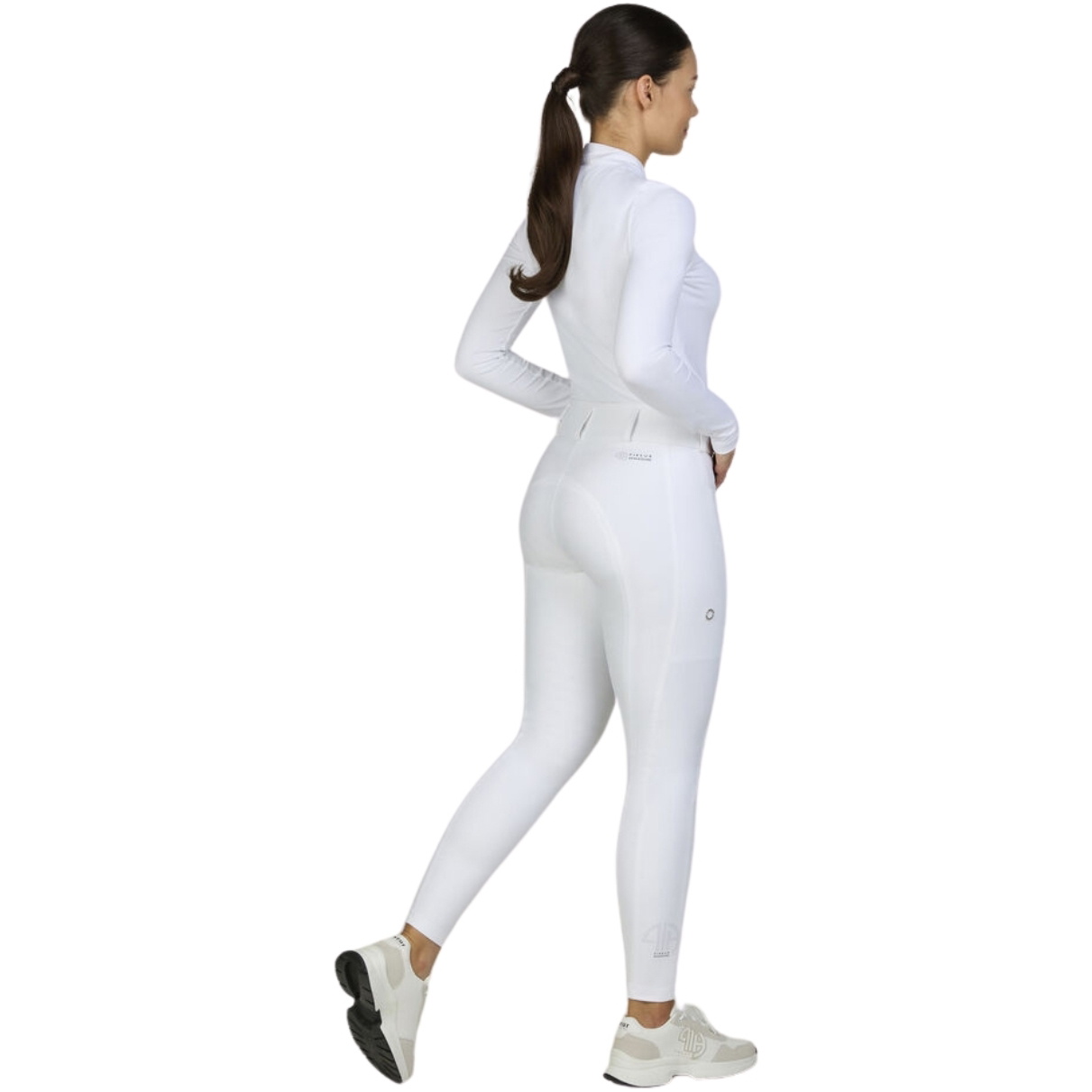 Pikeur Womens Amia Screen Print Knee Patch Breeches 246875 486 010 - White
